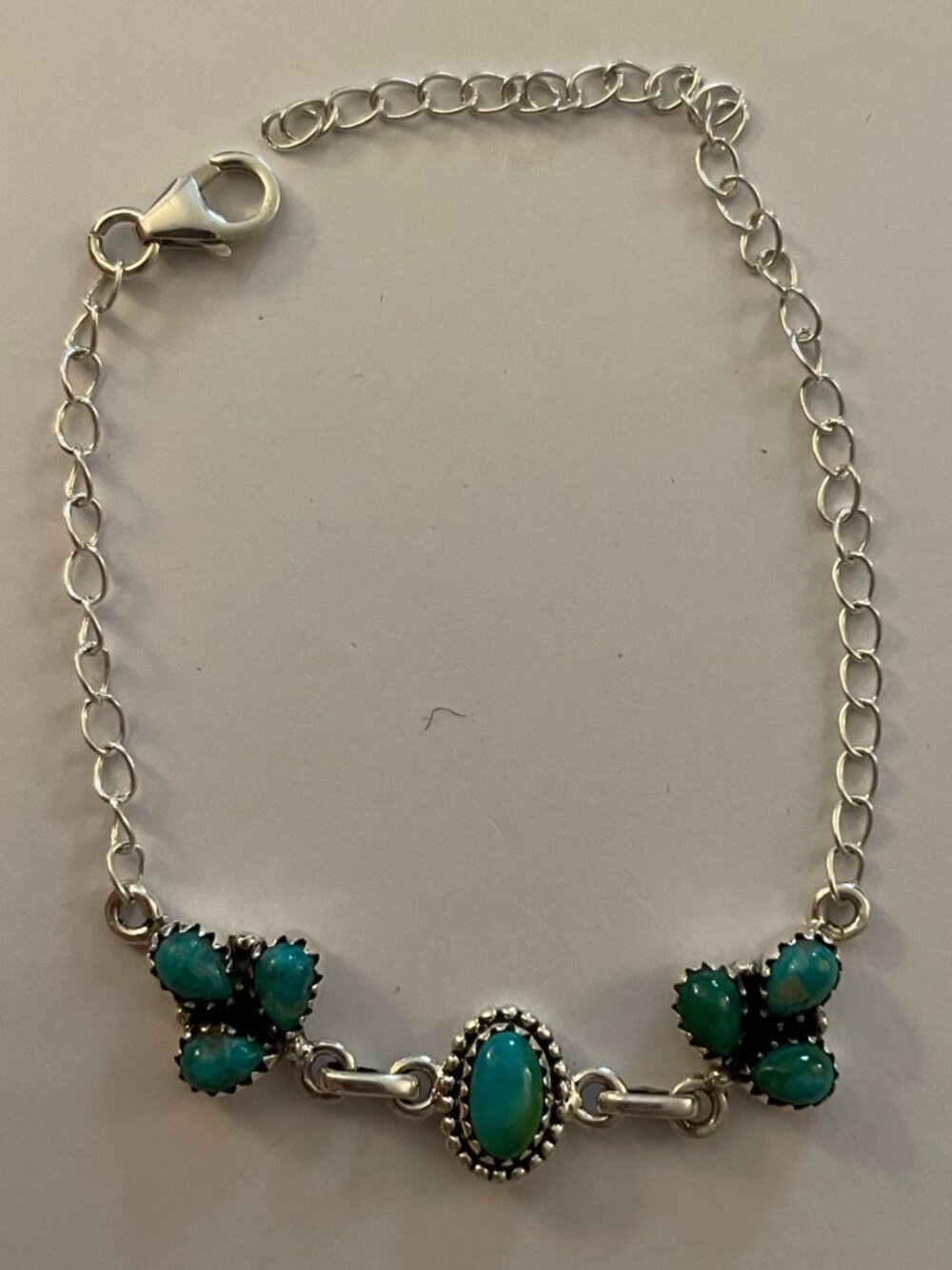 NEW Sterling Silver Turquoise Bracelet Dainty Minimalist Lightweight Native Insp